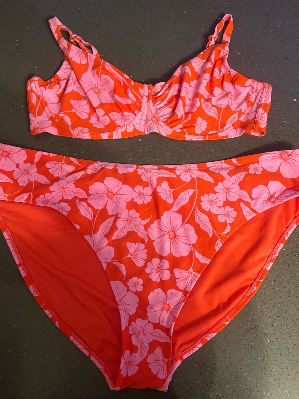 wild fable Red and Pink Floral Bikini Set